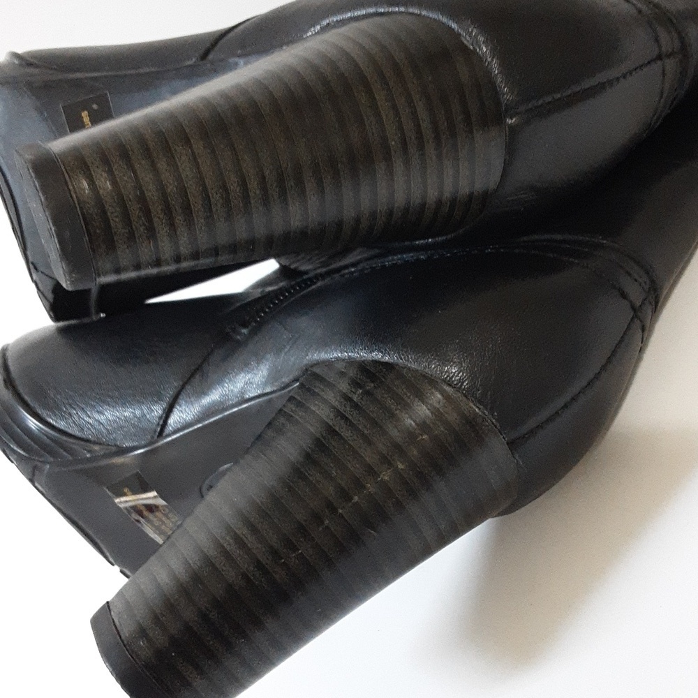 Clarks indigo ankle booties women 9M healed black leather festival rodeo casual - Picture 7 of 14